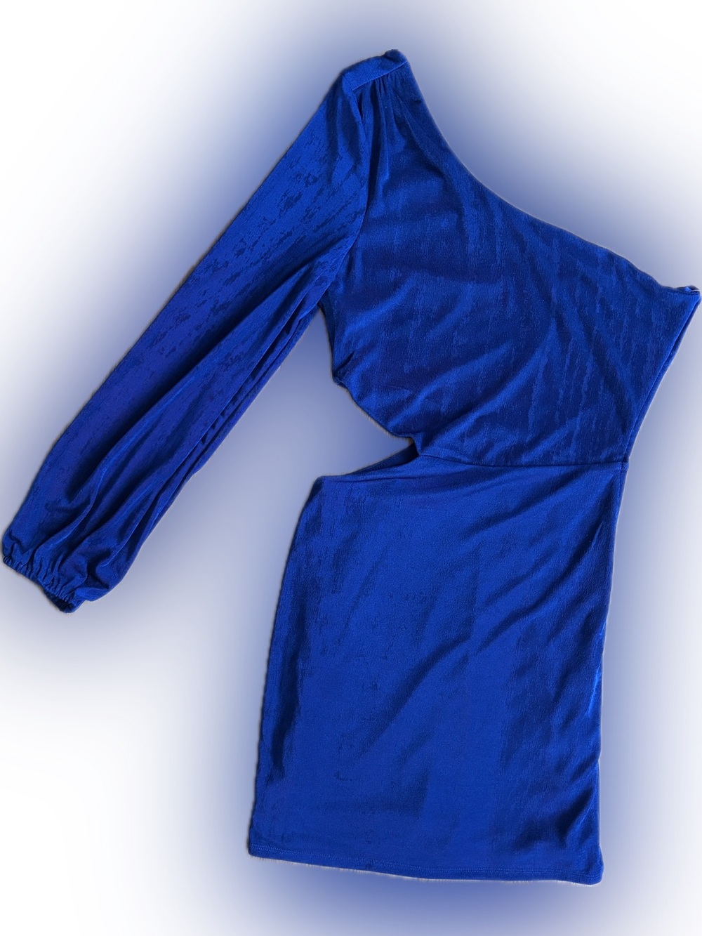 City Studio Dress Cutout One-Shoulder Mini Cobalt Blue
